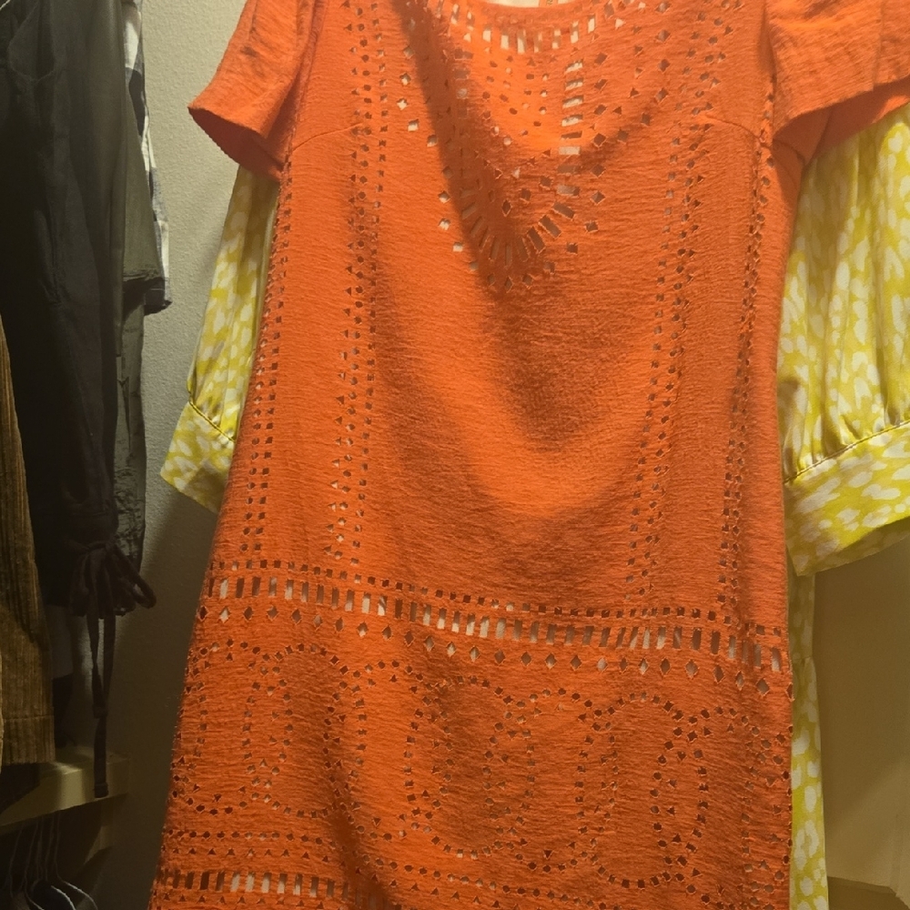 Orange Eyelet Dress